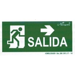 EXTINGUIDOR INCENDIO CARTEL SALIDA FLECHA DER 15X30